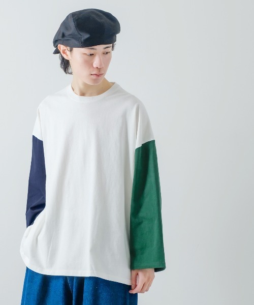 improves(インプローブス)の「クレイジー配色 USコットン 無地 ルーズシルエット ロンT(Tシャツ/カットソー・メンズ・ブラウン/ダークグリーン/ベージュ/チャコール/ホワイト系その他/ブラック/チャコールアッシュ/杢グレー/ホワイト/ネイビー・LARGE/MEDIUM/X-LARGE)」の11枚目の写真