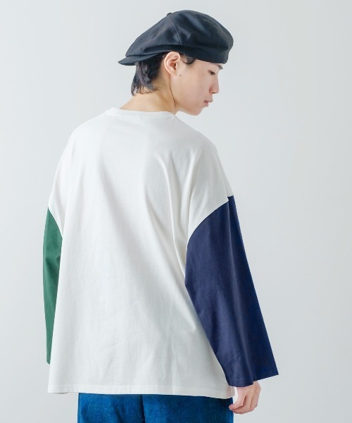 improves(インプローブス)の「クレイジー配色 USコットン 無地 ルーズシルエット ロンT(Tシャツ/カットソー・メンズ・ブラウン/ダークグリーン/ベージュ/チャコール/ホワイト系その他/ブラック/チャコールアッシュ/杢グレー/ホワイト/ネイビー・LARGE/MEDIUM/X-LARGE)」の13枚目の写真