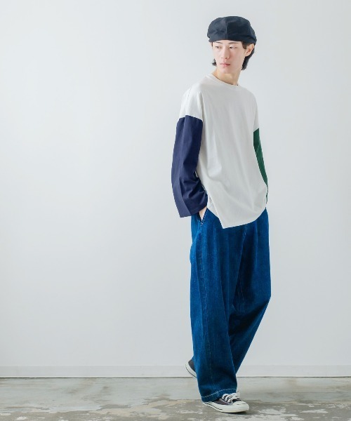 improves(インプローブス)の「クレイジー配色 USコットン 無地 ルーズシルエット ロンT(Tシャツ/カットソー・メンズ・ブラウン/ダークグリーン/ベージュ/チャコール/ホワイト系その他/ブラック/チャコールアッシュ/杢グレー/ホワイト/ネイビー・LARGE/MEDIUM/X-LARGE)」の14枚目の写真