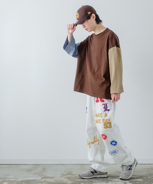improves(インプローブス)の「クレイジー配色 USコットン 無地 ルーズシルエット ロンT(Tシャツ/カットソー・メンズ・ブラウン/ダークグリーン/ベージュ/チャコール/ホワイト系その他/ブラック/チャコールアッシュ/杢グレー/ホワイト/ネイビー・LARGE/MEDIUM/X-LARGE)」の22枚目の写真