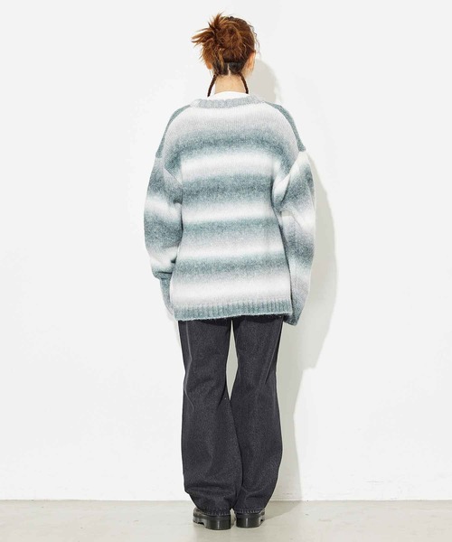 X-girl（エックスガール）の「GRADATION KNIT CARDIGAN（カーディガン/ボレロ・レディース・イエロー/グレー/バーガンディー・ONE SIZE）」の6枚目の写真