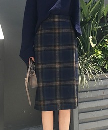 チェック柄Aラインスカート