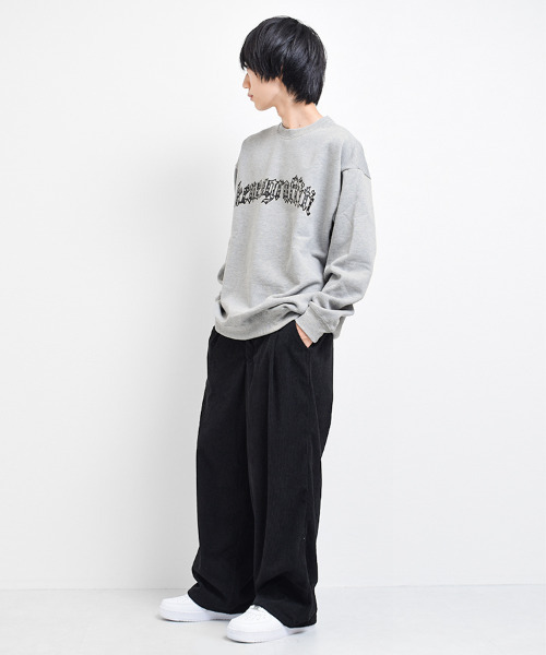 KENES GRAFFITI（ケネスグラフィティ）の「裏起毛ぼかしアーチロゴトレーナー（スウェット・メンズ・ブラック/杢グレー/チャコールグレー/オフホワイト・L/XS/S/M）」の9枚目の写真