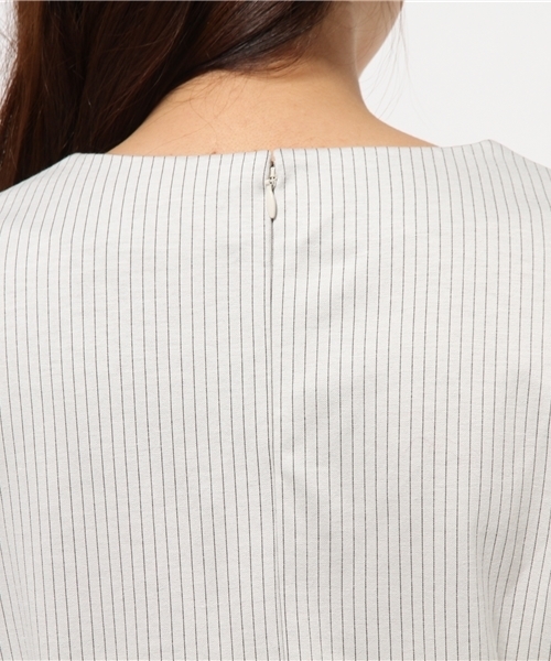 OUTLET（アウトレット）の「【Chez toi】メモリーデニムストライプコンビワンピース（ワンピース・レディース・ネイビー/オフホワイト・FREE）」の8枚目の写真