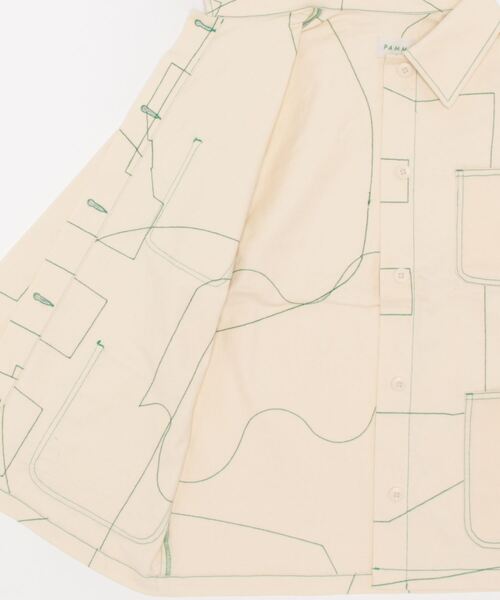 PAMM(パム)の「寛大なインテリアの刺繍ジャケット(その他アウター・レディース・ホワイト×グリーン・FREE)」の11枚目の写真