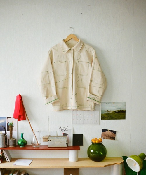 PAMM(パム)の「寛大なインテリアの刺繍ジャケット(その他アウター・レディース・ホワイト×グリーン・FREE)」の8枚目の写真