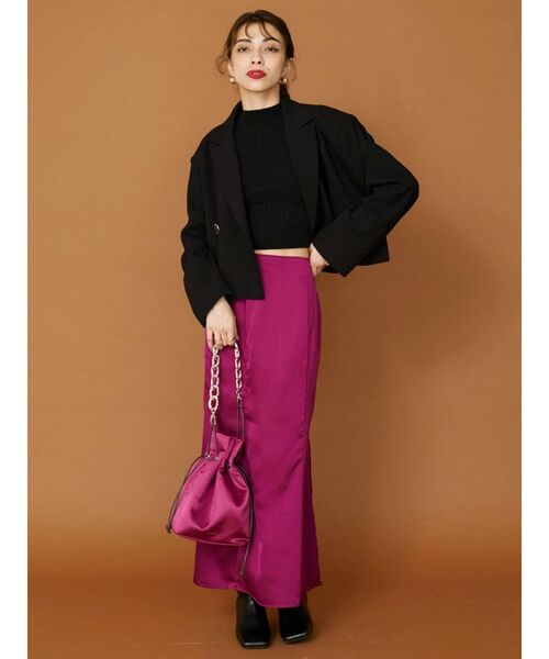 EVRIS（エヴリス）の「ショートジャケット【セットアップ着用可能】（テーラードジャケット・レディース・ブラック/ブラウン/ベージュ・FREE）」の12枚目の写真