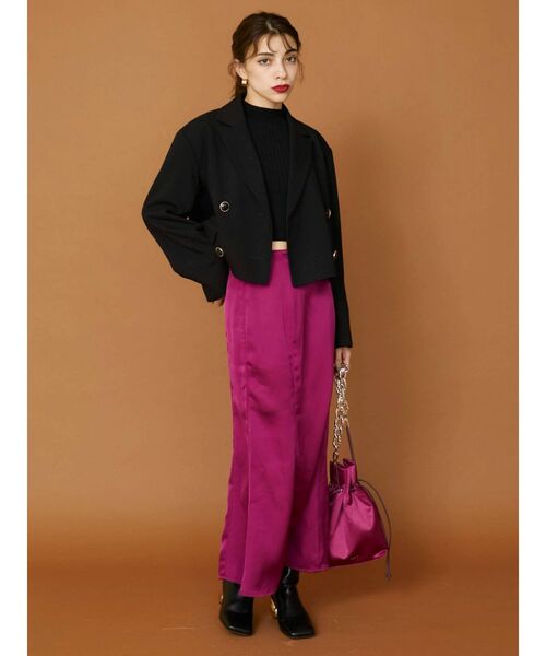 EVRIS（エヴリス）の「ショートジャケット【セットアップ着用可能】（テーラードジャケット・レディース・ブラック/ブラウン/ベージュ・FREE）」の13枚目の写真