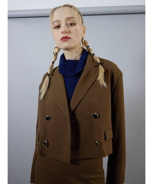 EVRIS（エヴリス）の「ショートジャケット【セットアップ着用可能】（テーラードジャケット・レディース・ブラック/ブラウン/ベージュ・FREE）」の20枚目の写真