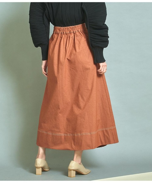 Settimissimo（セッティミッシモ）の「タックプリーツデザインスカート（スカート・レディース・ブラック/キャメル・38）」の6枚目の写真