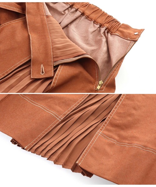 Settimissimo（セッティミッシモ）の「タックプリーツデザインスカート（スカート・レディース・ブラック/キャメル・38）」の11枚目の写真