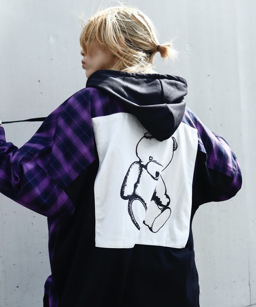 AFYF(エーエフワイエフ)の「AFYFMIX HOOD SHIRT2/ビッグシルエット ミックスフードシャツ(シャツ/ブラウス・メンズ・レッド系その他2/ブラック系その他/レッド系その他/パープル系その他/パープル系その他2/ブラック系その他2/ホワイト系その他/ブラック系その他3/ホワイト系その他2/ブラック系その他5/グリーン系その他・FREE)」の8枚目の写真
