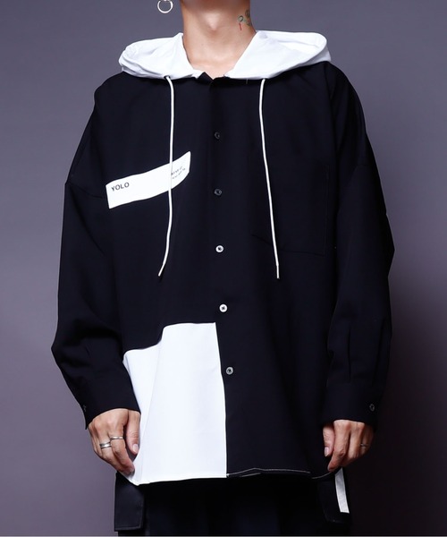 AFYF(エーエフワイエフ)の「AFYFMIX HOOD SHIRT2/ビッグシルエット ミックスフードシャツ(シャツ/ブラウス・メンズ・レッド系その他2/ブラック系その他/レッド系その他/パープル系その他/パープル系その他2/ブラック系その他2/ホワイト系その他/ブラック系その他3/ホワイト系その他2/ブラック系その他5/グリーン系その他・FREE)」の7枚目の写真