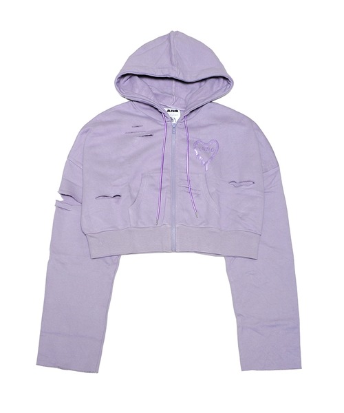 LAND by MILKBOY（ランドバイミルクボーイ）の「RIP DAMAGE HOODIE（パーカー・レディース・B/A・FREE）」の3枚目の写真