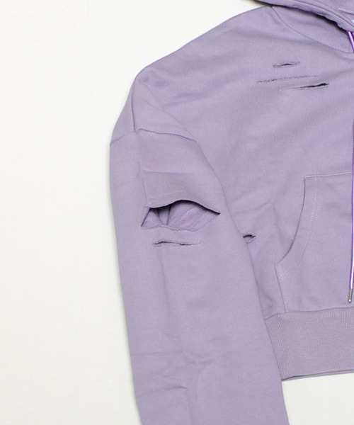 LAND by MILKBOY（ランドバイミルクボーイ）の「RIP DAMAGE HOODIE（パーカー・レディース・B/A・FREE）」の17枚目の写真