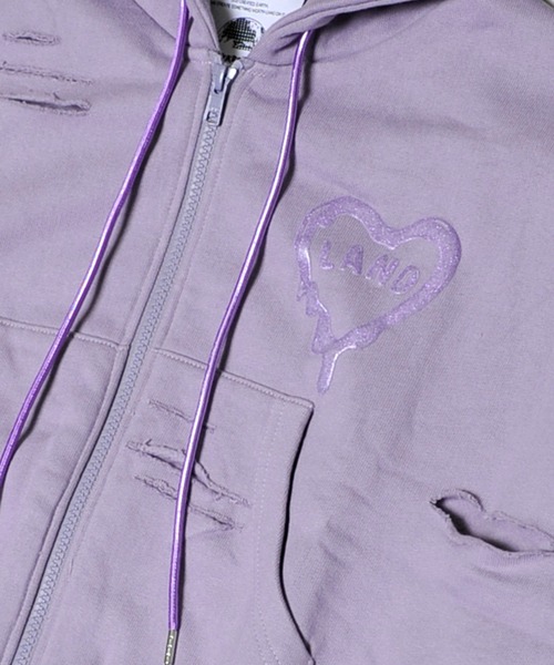 LAND by MILKBOY（ランドバイミルクボーイ）の「RIP DAMAGE HOODIE（パーカー・レディース・B/A・FREE）」の13枚目の写真