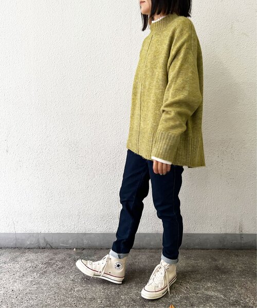 LBC(エルビーシー)の「【ふんわり柔らか】バックデザインメランジニット(ニット/セーター・レディース・ベージュ/グリーン/チャコールグレー/オフホワイト・M)」の14枚目の写真