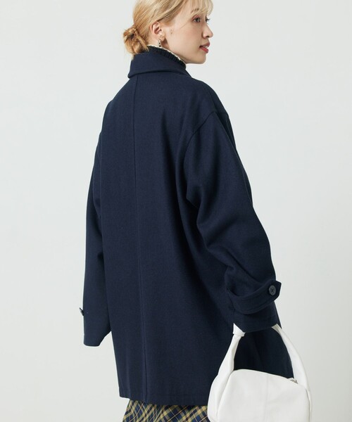 FREAK'S STORE（フリークスストア）の「【WEB限定】メルトンPコート（ピーコート・レディース・ネイビー/モカ・ﾌﾘ-）」の10枚目の写真