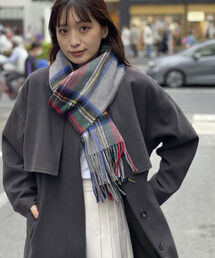 【TWEEDMILL/ツィードミル】ウールチェックストール 48