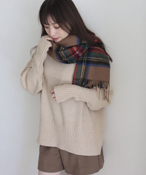 TWEED MILL（ツイードミル）の「【TWEEDMILL/ツィードミル】ウールチェックストール 48（ストール/ショール・レディース・ブルー系その他/ブラック系その他3/ブラック系その他/レッド系その他/ベージュ系その他・FREE）」の20枚目の写真