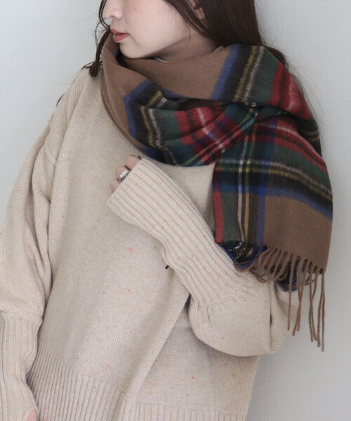 TWEED MILL（ツイードミル）の「【TWEEDMILL/ツィードミル】ウールチェックストール 48（ストール/ショール・レディース・ブルー系その他/ブラック系その他3/ブラック系その他/レッド系その他/ベージュ系その他・FREE）」の21枚目の写真