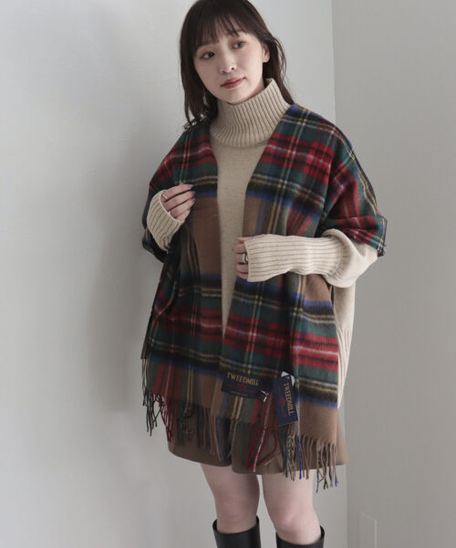 TWEED MILL（ツイードミル）の「【TWEEDMILL/ツィードミル】ウールチェックストール 48（ストール/ショール・レディース・ブルー系その他/ブラック系その他3/ブラック系その他/レッド系その他/ベージュ系その他・FREE）」の22枚目の写真