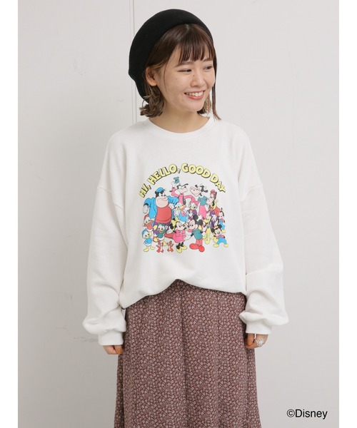 ehka sopo(エヘカソポ)の「【Disney】ミッキー/プリントスウェット(スウェット・レディース・オフホワイト/ブラック/レッド・フリ-)」の2枚目の写真