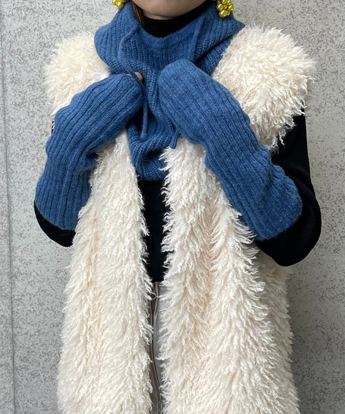 mi via loca（ミヴィアロカ）の「【セット】ウール混バラクラバ&アームウォーマーSET（ネックウォーマー/スヌード・レディース・オレンジ/マスタード/グリーン/ブラウン/ブルー/グレー/ピンク・FREE）」の17枚目の写真