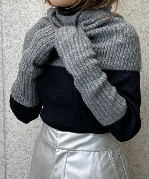mi via loca（ミヴィアロカ）の「【セット】ウール混バラクラバ&アームウォーマーSET（ネックウォーマー/スヌード・レディース・オレンジ/マスタード/グリーン/ブラウン/ブルー/グレー/ピンク・FREE）」の15枚目の写真