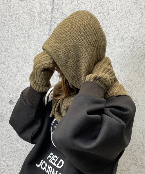 mi via loca（ミヴィアロカ）の「【セット】ウール混バラクラバ&アームウォーマーSET（ネックウォーマー/スヌード・レディース・オレンジ/マスタード/グリーン/ブラウン/ブルー/グレー/ピンク・FREE）」の19枚目の写真