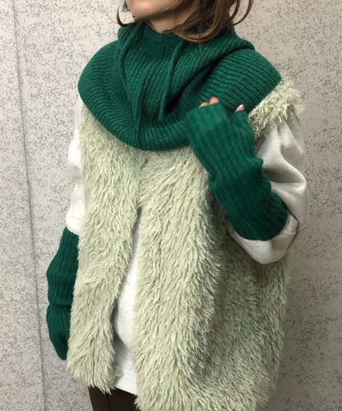 mi via loca（ミヴィアロカ）の「【セット】ウール混バラクラバ&アームウォーマーSET（ネックウォーマー/スヌード・レディース・オレンジ/マスタード/グリーン/ブラウン/ブルー/グレー/ピンク・FREE）」の21枚目の写真