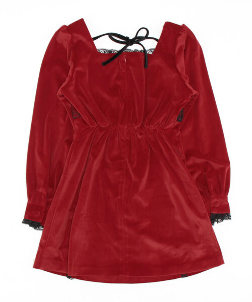 Swankiss（スワンキス）の「KJ velour lace O/P（ワンピース・レディース・ブラック/ピンク/ボルドー・FREE）」の13枚目の写真