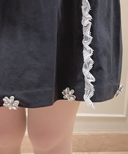 Swankiss（スワンキス）の「KJ velour lace O/P（ワンピース・レディース・ブラック/ピンク/ボルドー・FREE）」の9枚目の写真