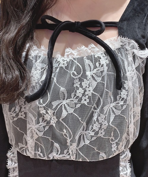 Swankiss（スワンキス）の「KJ velour lace O/P（ワンピース・レディース・ブラック/ピンク/ボルドー・FREE）」の10枚目の写真