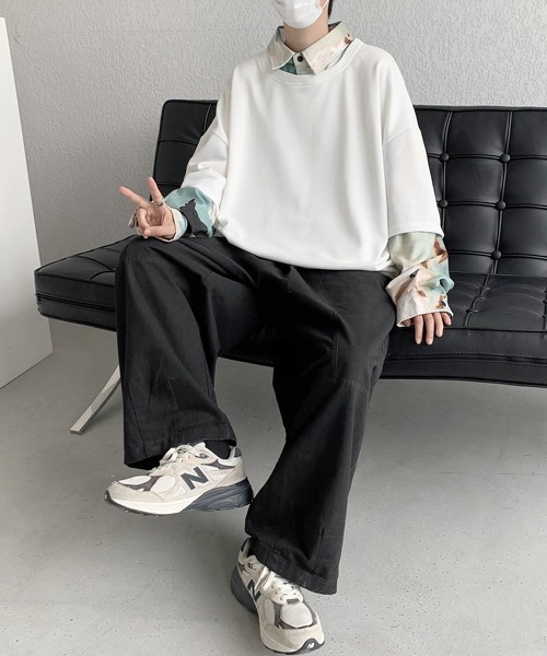 FVLMEN(フルメン)の「【FVLMEN】fake layered sweat pullover/フェイクレイヤード スウェット プルオーバー(スウェット・メンズ・ホワイト/グリーン/ブラック・MEDIUM/LARGE/X-LARGE)」の8枚目の写真