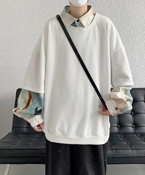 FVLMEN(フルメン)の「【FVLMEN】fake layered sweat pullover/フェイクレイヤード スウェット プルオーバー(スウェット・メンズ・ホワイト/グリーン/ブラック・MEDIUM/LARGE/X-LARGE)」の17枚目の写真