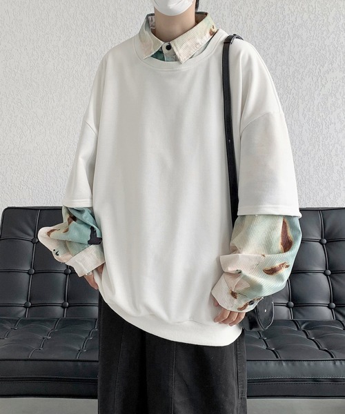FVLMEN(フルメン)の「【FVLMEN】fake layered sweat pullover/フェイクレイヤード スウェット プルオーバー(スウェット・メンズ・ホワイト/グリーン/ブラック・MEDIUM/LARGE/X-LARGE)」の21枚目の写真
