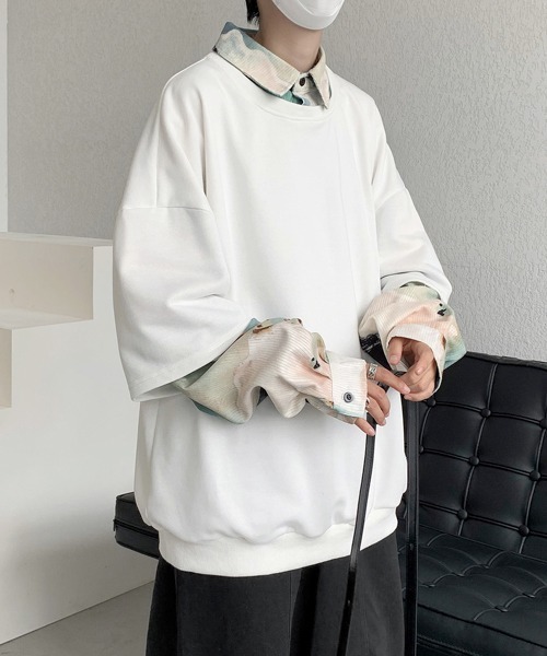 FVLMEN(フルメン)の「【FVLMEN】fake layered sweat pullover/フェイクレイヤード スウェット プルオーバー(スウェット・メンズ・ホワイト/グリーン/ブラック・MEDIUM/LARGE/X-LARGE)」の11枚目の写真