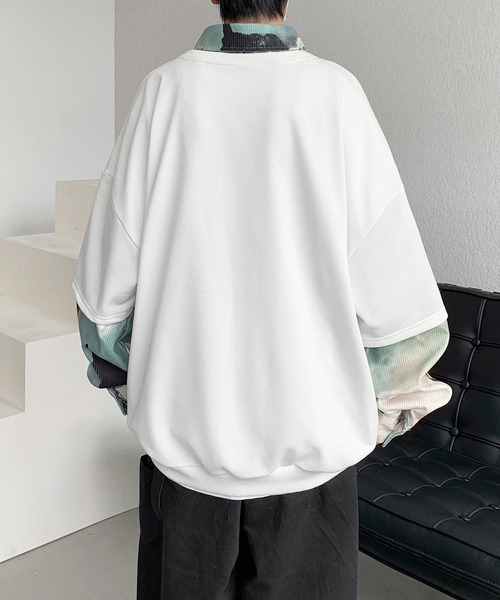 FVLMEN(フルメン)の「【FVLMEN】fake layered sweat pullover/フェイクレイヤード スウェット プルオーバー(スウェット・メンズ・ホワイト/グリーン/ブラック・MEDIUM/LARGE/X-LARGE)」の5枚目の写真
