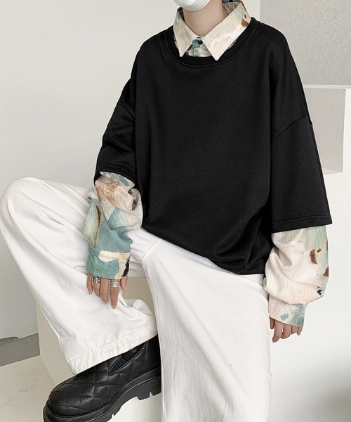 FVLMEN(フルメン)の「【FVLMEN】fake layered sweat pullover/フェイクレイヤード スウェット プルオーバー(スウェット・メンズ・ホワイト/グリーン/ブラック・MEDIUM/LARGE/X-LARGE)」の18枚目の写真