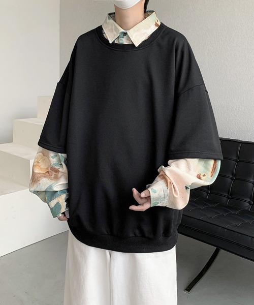 FVLMEN(フルメン)の「【FVLMEN】fake layered sweat pullover/フェイクレイヤード スウェット プルオーバー(スウェット・メンズ・ホワイト/グリーン/ブラック・MEDIUM/LARGE/X-LARGE)」の15枚目の写真