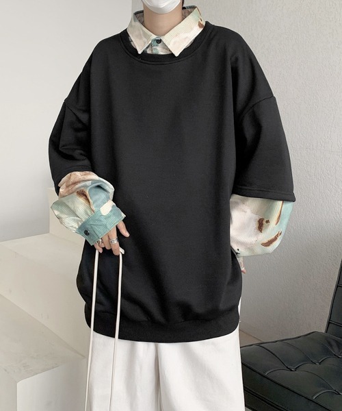 FVLMEN(フルメン)の「【FVLMEN】fake layered sweat pullover/フェイクレイヤード スウェット プルオーバー(スウェット・メンズ・ホワイト/グリーン/ブラック・MEDIUM/LARGE/X-LARGE)」の9枚目の写真