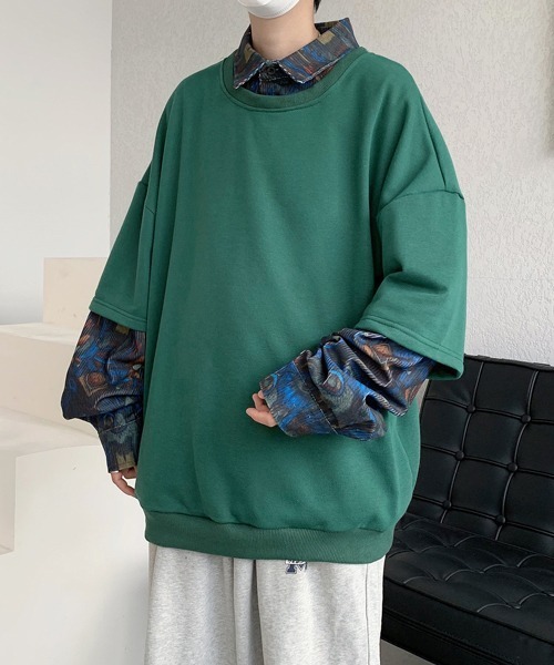 FVLMEN(フルメン)の「【FVLMEN】fake layered sweat pullover/フェイクレイヤード スウェット プルオーバー(スウェット・メンズ・ホワイト/グリーン/ブラック・MEDIUM/LARGE/X-LARGE)」の16枚目の写真