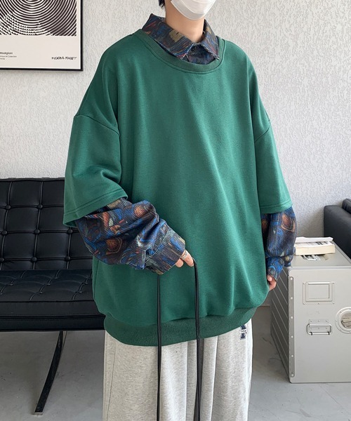 FVLMEN(フルメン)の「【FVLMEN】fake layered sweat pullover/フェイクレイヤード スウェット プルオーバー(スウェット・メンズ・ホワイト/グリーン/ブラック・MEDIUM/LARGE/X-LARGE)」の7枚目の写真