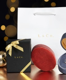 【L＆Co.】 オーバル型 ギフト BOX & ショップバッグ & ゴムリボンラッピングセット