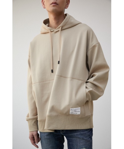 AZUL by moussy(アズールバイマウジー)の「COMFORTABLE PONTE HOODIE/コンフォータブルポンチフーディー(パーカー・メンズ・ホワイト/ライトブルー/ベージュ/グレー・FREE)」の1枚目の写真