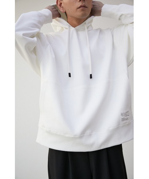 AZUL by moussy(アズールバイマウジー)の「COMFORTABLE PONTE HOODIE/コンフォータブルポンチフーディー(パーカー・メンズ・ホワイト/ライトブルー/ベージュ/グレー・FREE)」の2枚目の写真