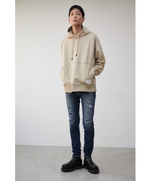 AZUL by moussy(アズールバイマウジー)の「COMFORTABLE PONTE HOODIE/コンフォータブルポンチフーディー(パーカー・メンズ・ホワイト/ライトブルー/ベージュ/グレー・FREE)」の15枚目の写真