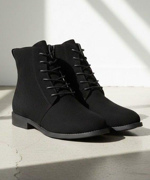 AAA+（サンエープラス）の「美シルエットショートブーツ（ブーツ・レディース・ブラック系2/ブラック系5/ダークブラウン系2/ブラック系1/ブラック系6/ダークブラウン系1/アイボリー系1/ダークブラウン系3/アイボリー系2/ブラック系3/ブラック系4/アイボリー系3・LL/M/SS/S/XL/L）」の6枚目の写真