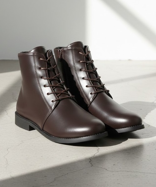 AAA+（サンエープラス）の「美シルエットショートブーツ（ブーツ・レディース・ブラック系2/ブラック系5/ダークブラウン系2/ブラック系1/ブラック系6/ダークブラウン系1/アイボリー系1/ダークブラウン系3/アイボリー系2/ブラック系3/ブラック系4/アイボリー系3・LL/M/SS/S/XL/L）」の9枚目の写真